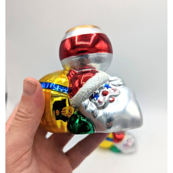 Vintage Dept 56 Glass Santa Christmas Ornament CANDLE HOLDERS Holiday Dazzle (2) - Picture 4 of 6